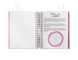 Annual Percalux Planner with hardcover, blank pages, and a bookmark.