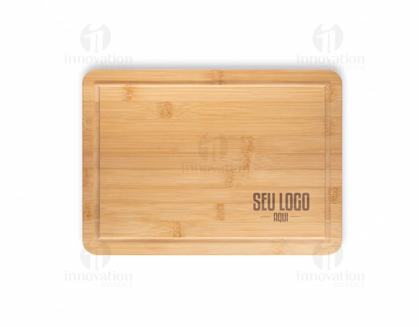 Tábua de corte em bambu com design vintage, textura antiga e marrom. Feita de material antigo e texturizado, ideal para preparo de alimentos.