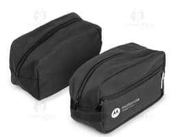 Necessaire de couro preta para negócios e uso pessoal, com design elegante e moderno. Ideal para armazenar dinheiro, cartões