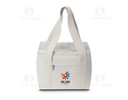 Bolsa térmica de algodón marrón, moderna y elegante, ideal para transportar artículos de forma segura y con estilo. Con asa y