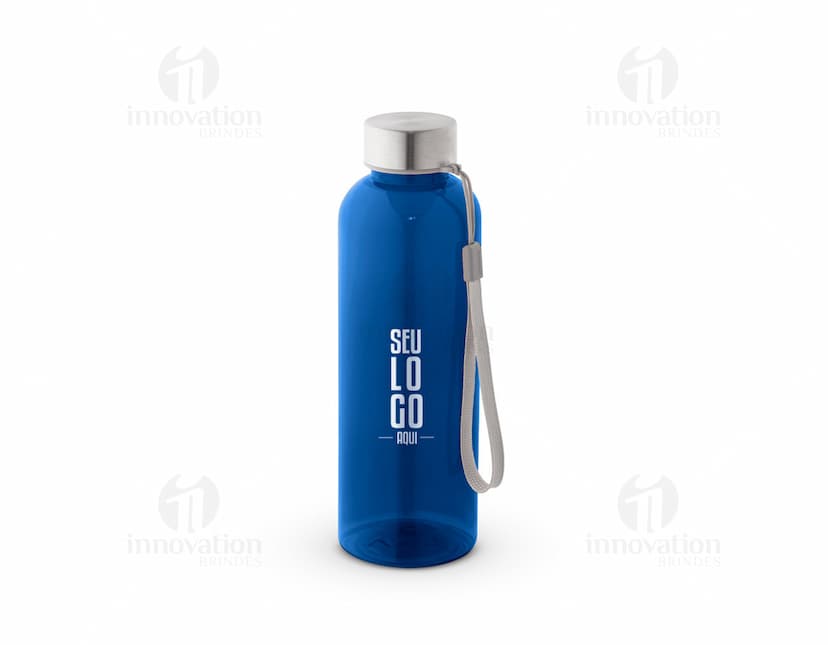 Garrafa squeeze feita em rPET 100%, transparente, com tampa e design clean. Ideal para armazenar água, líquidos e produtos de higiene. Embalagem ecologicamente correta e saudável.