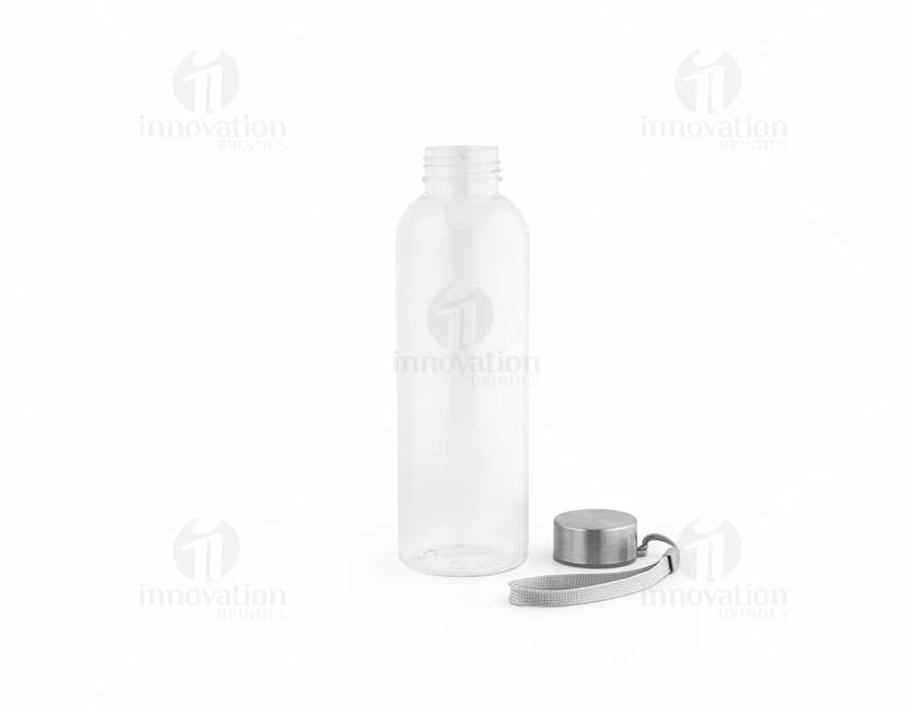squeeze de plástico transparente, contendo líquido, com tampa, rótulo em design clean, fresco e saudável.
