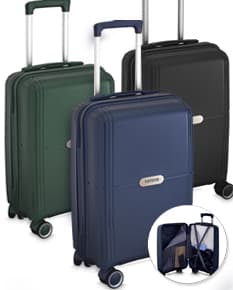 Mala de bordo preta com design moderno, ideal para viagens a negócios. Equipada com compartimento para laptop e espaço para documentos. Fabricada em material resistente.
