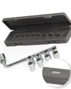 Kit ferramenta com 10 peças em metal e plástico, incluindo chave inglesa, cabo, chave de fenda, chave de fenda, alicate, chaves de fenda, martelo, e mais. O kit é portátil, compacto e ideal para trabalhos de manutenção e reparos.