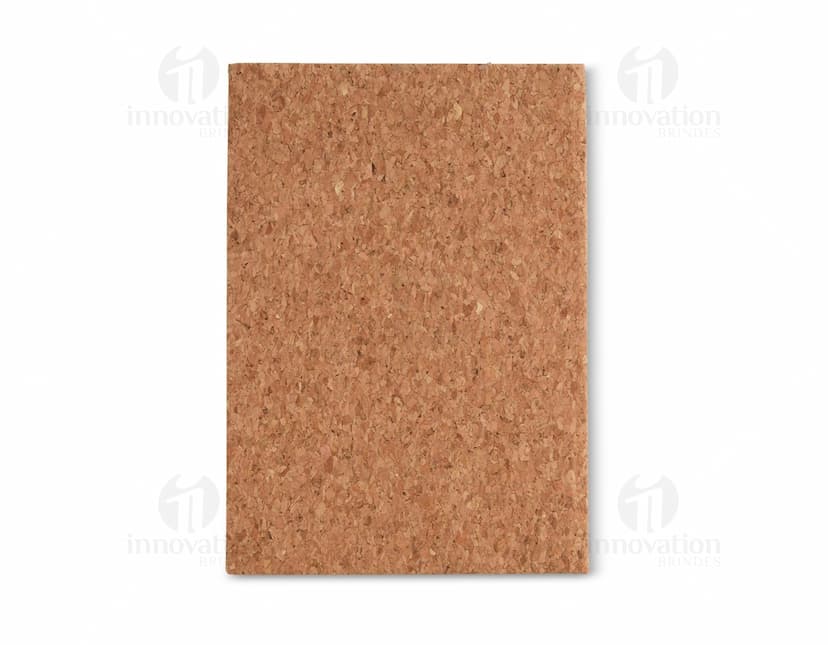 Caderneta em bambu com capa de papel marrom texturizado, estilo vintage e retro. Com detalhes grungy e antigo, possui um design de grãos de trigo e sementes. Perfeita para anotações rápidas e informações de negócios.