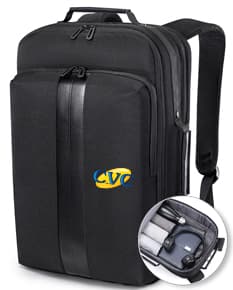 Mochila/Pasta Premium para notebook preta, feita de material moderno e resistente. Compartimento para equipamentos eletrônicos, como câmeras e lentes, além de espaço para guardar aparelhos eletrônicos e acessórios. Design profissional e elegante, ideal para viagens e uso diário.