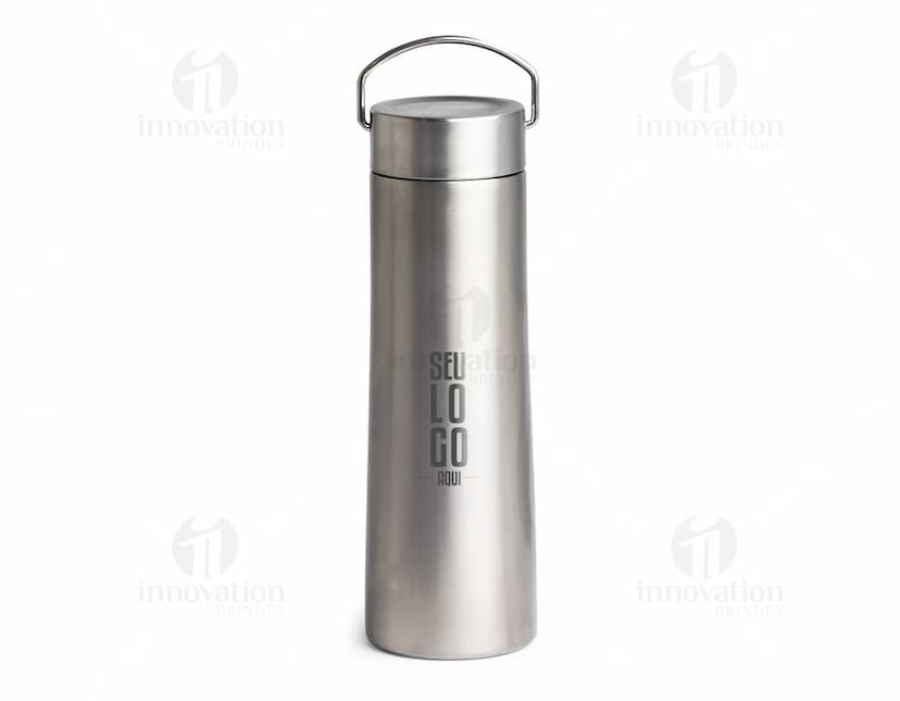 Garrafa térmica de 760ml em inox, ideal para manter líquidos quentes ou frios por longos períodos. Design elegante e resistente, perfeita para uso doméstico ou em viagens.