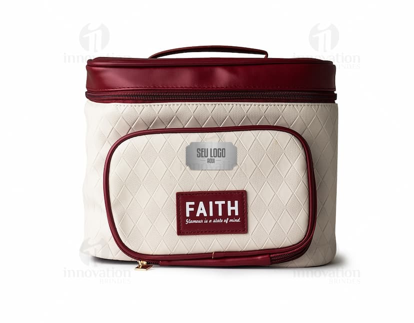 Necessaire PU preta em couro sintético, com zíper, design moderno e elegante. Ideal para armazenar dinheiro, cartões e objetos pessoais.