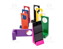 Ícone de suporte para celular em papel cartão com design 3D. Inclui sign e ícones de negócios. Reflection e shiny label no