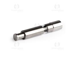 Triturador de tempero feito de metal prateado, com design moderno e tecnológico. O dispositivo possui um recipiente de