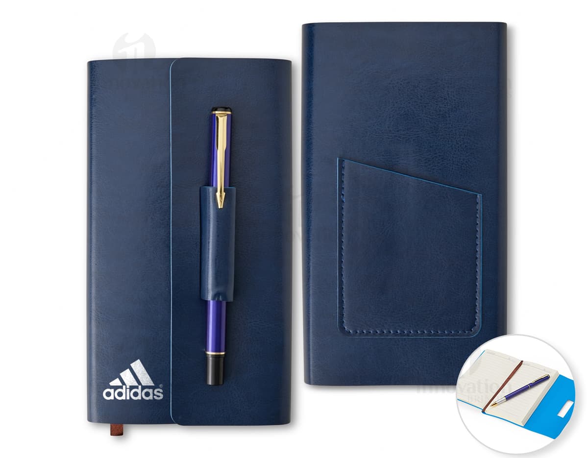 Kit para anotações com caneta, bloco de notas, papel em branco e diversos materiais de escrita e desenho, ideal para uso em escritórios, escolas e ambientes de trabalho. Inclui caneta esferográfica, lápis, caneta-tinteiro, entre outros itens de papelaria. Perfeito para organização, estudo, finanças e planejamento.