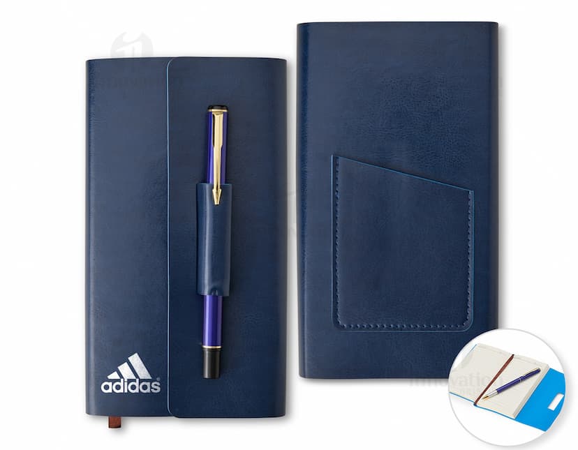 Kit para anotações com caneta, bloco de notas, papel em branco e diversos materiais de escrita e desenho, ideal para uso em escritórios, escolas e ambientes de trabalho. Inclui caneta esferográfica, lápis, caneta-tinteiro, entre outros itens de papelaria. Perfeito para organização, estudo, finanças e planejamento.