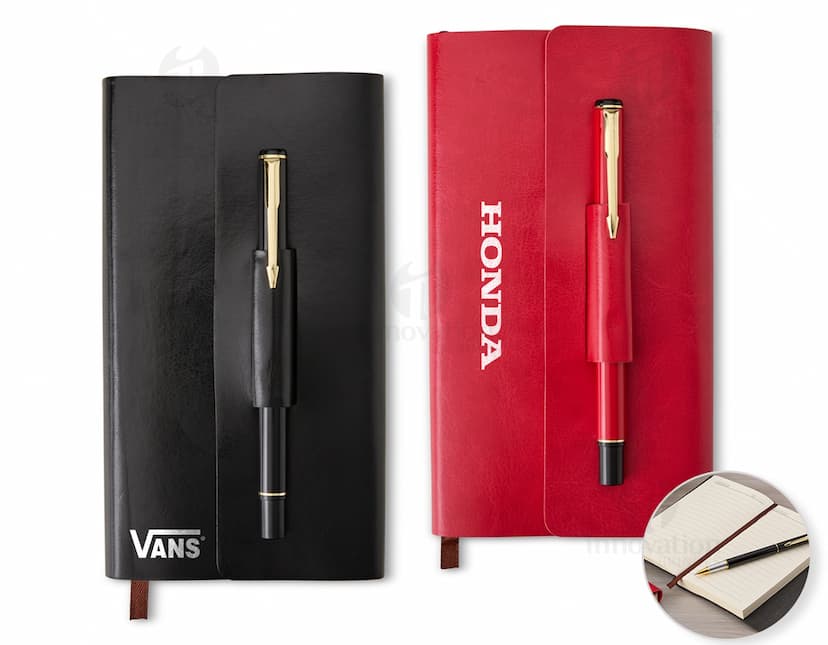 Kit para anotações com caneta, bloco de notas, papel em branco e diversos materiais de escrita e desenho, ideal para uso em escritórios, escolas e ambientes de trabalho. Inclui caneta esferográfica, lápis, caneta-tinteiro, entre outros itens de papelaria. Perfeito para organização, estudo, finanças e planejamento.