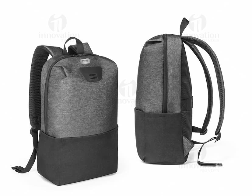 Mochila preta de couro para notebook, ideal para armazenamento e transporte seguro de equipamentos eletrônicos. Ideal para viagens, escritório e uso diário, com alça de mão, alças de suporte acolchoadas e várias opções de armazenamento.