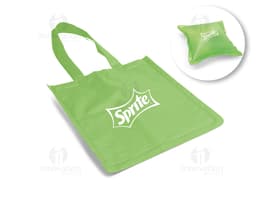 Sacola almofada inflável em forma de almofada, com design prático e dobrável. A sacola possui alças para transporte e infla