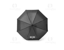 Black foldable umbrella in the shape of a graduation cap, symbolizing success and education. The 3D object is open and empty