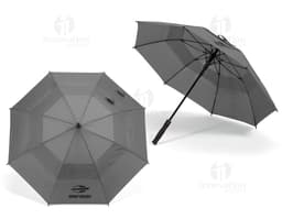 100% polyester umbrella with an open and colorful gift-shaped design, decorated with a bow and ribbon. Ideal for protection