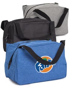 Mala térmica preta de 6 litros, feita de couro. Perfeita para levar alimentos e bebidas em viagens, trabalho ou compras. Estilo moderno e elegante, com alça de mão e zíper. Acessório de luxo para homens e mulheres, ideal para manter a comida fresca.