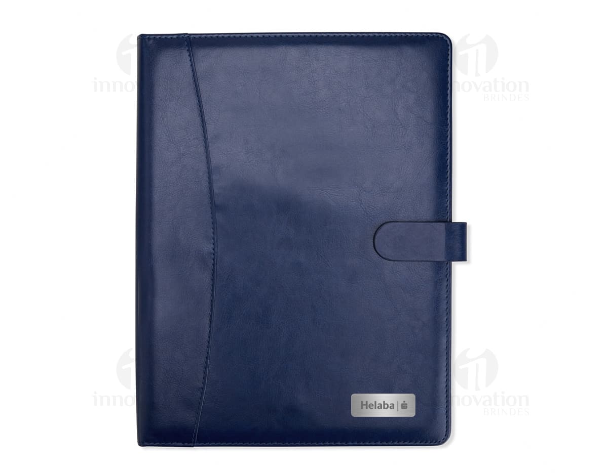 Pasta de convenção em couro preto com fecho imantado, ideais para armazenar documentos, laptop, dinheiro e outros objetos de trabalho. Perfeitas para celebrar a formatura ou conquista de sucesso.