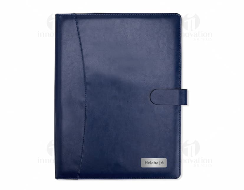 Pasta de convenção em couro preto com fecho imantado, ideais para armazenar documentos, laptop, dinheiro e outros objetos de trabalho. Perfeitas para celebrar a formatura ou conquista de sucesso.