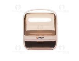 Caixa organizadora de cosméticos em acrílico transparente, com divisórias internas para guardar maquiagens e acessórios de