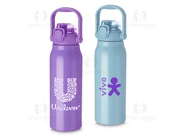 Garrafa Térmica 1,6 Litros transparente, feita de plástico, com tampa e vazia. O objeto é clean, saudável e possui reflexo da