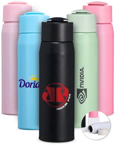 Garrafa de alumínio de 600ml na cor prata, com tampa de rosca e design elegante.