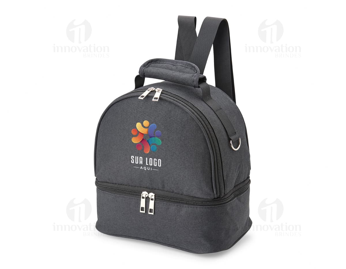 Bolsa Térmica Dupla 7 Litros - Bolsa térmica de tamanho médio com duas divisórias e capacidade para 7 litros, ideal para transportar alimentos e bebidas de forma prática e segura.