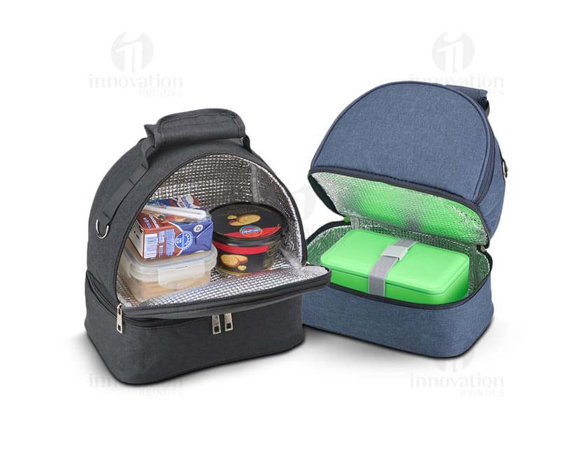 Bolsa Térmica Dupla 7 Litros - Bolsa térmica de tamanho médio com duas divisórias e capacidade para 7 litros, ideal para transportar alimentos e bebidas de forma prática e segura.