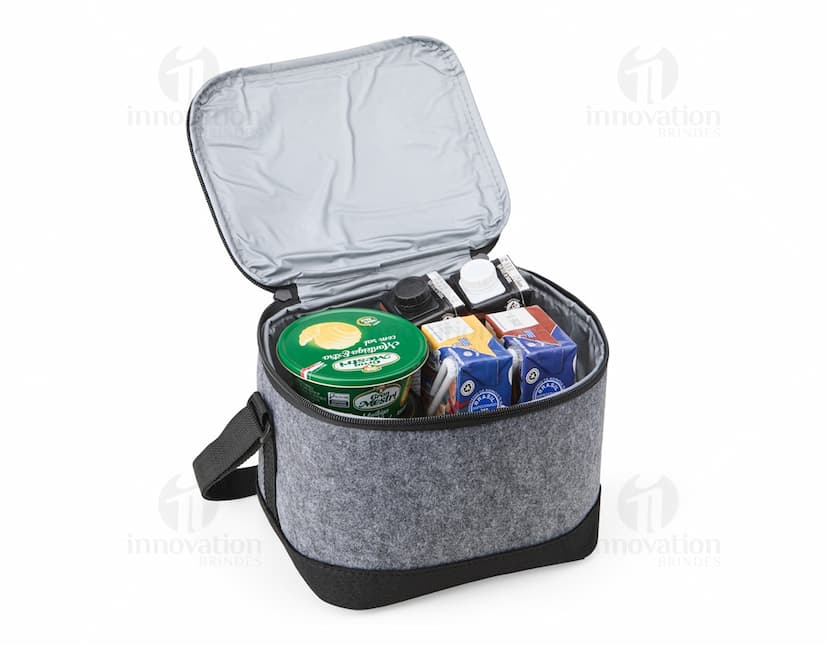 Bolsa térmica de 6 litros, ideal para transporte e armazenamento de alimentos e bebidas de forma prática e segura.