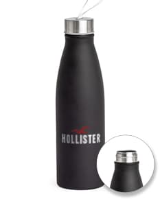 Garrafa de aço inoxidável de 800ml em fundo branco.