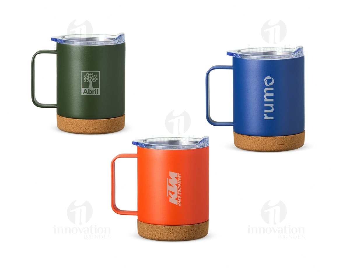 Caneca Térmica com Cortiça de 400ml.