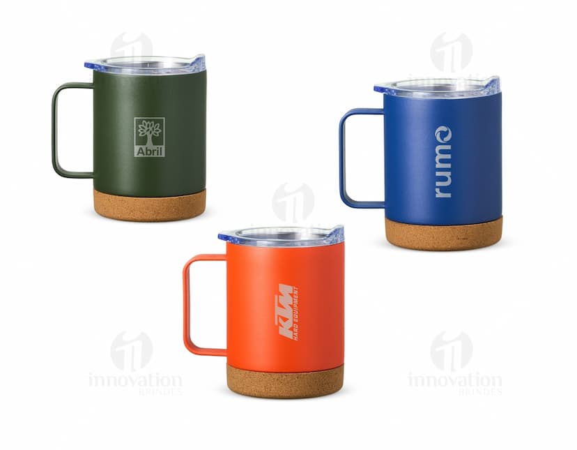 Caneca Térmica com Cortiça de 400ml.