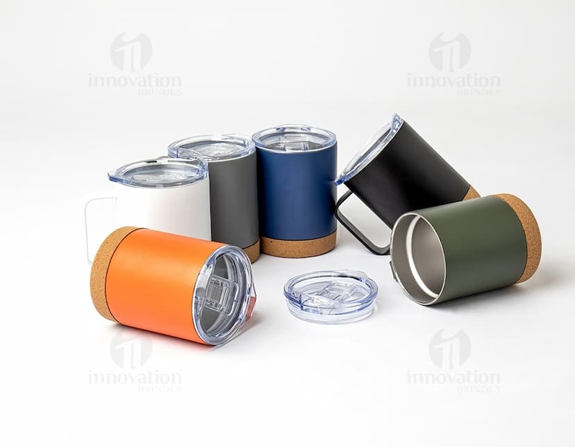 Caneca Térmica com Cortiça de 400ml.