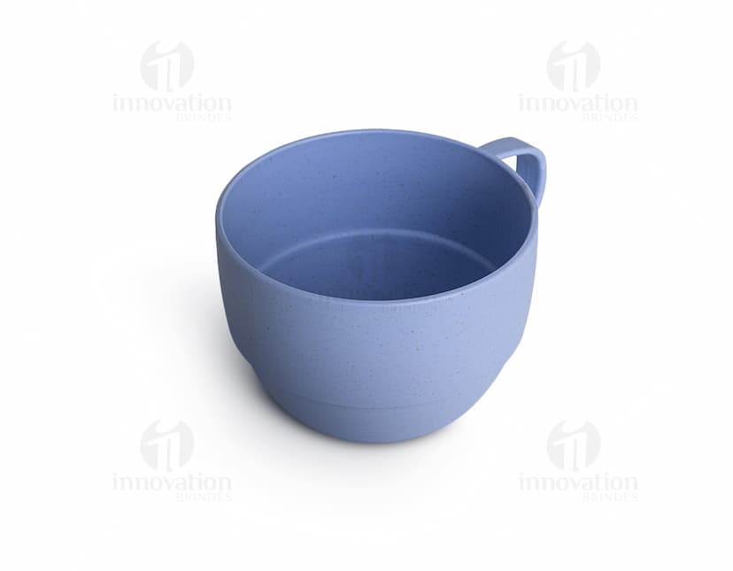 Caneca Palha de Trigo 300ml em cor bege, feita de material sustentável.