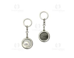 Chaveiro em aço inoxidável com corrente, adaptador e argola. O design elegante e durável é perfeito para manter as chaves