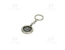 Chaveiro em aço inoxidável com corrente, adaptador e argola. O design elegante e durável é perfeito para manter as chaves