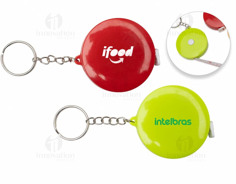 Fita Métrica Plástica de 1,5m com ícones de frutas coloridas, design moderno em forma de circulo, atraente e brilhante, elemento de decoração detalhado e coleção de objetos de cores vibrantes.