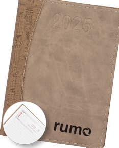 Agenda Diária 2025 com capa marrom antiga e envelhecida, textura áspera e padrão retro. Páginas em branco e desgastadas, com marcação de borda vintage. Perfeito para anotações e planejamentos no estilo vintage e vintage.