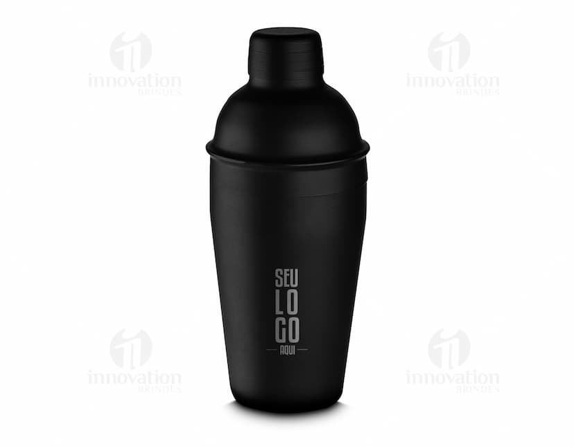 Kit Drink Coqueteleira e Acessórios em fundo branco com uma coqueteleira de vidro, um mexedor, um dosador e um filtro de gelo.