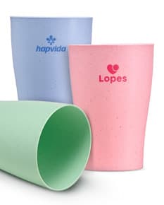 Copo de palha de trigo de 310ml, ecologicamente correto e sustentável.