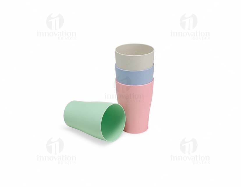 Copo de palha de trigo de 310ml, ecologicamente correto e sustentável.
