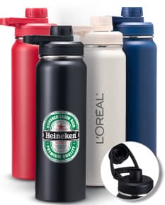 Garrafa térmica de 850ml em inox.