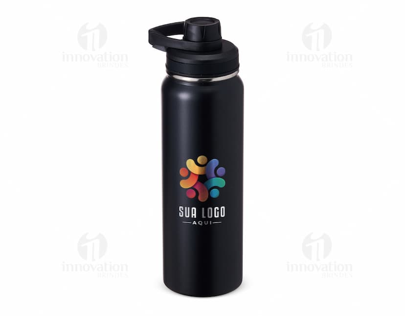 Garrafa térmica de 850ml em inox.