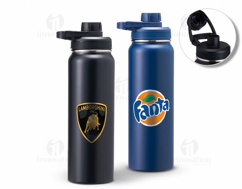 Garrafa térmica de 850ml em inox.