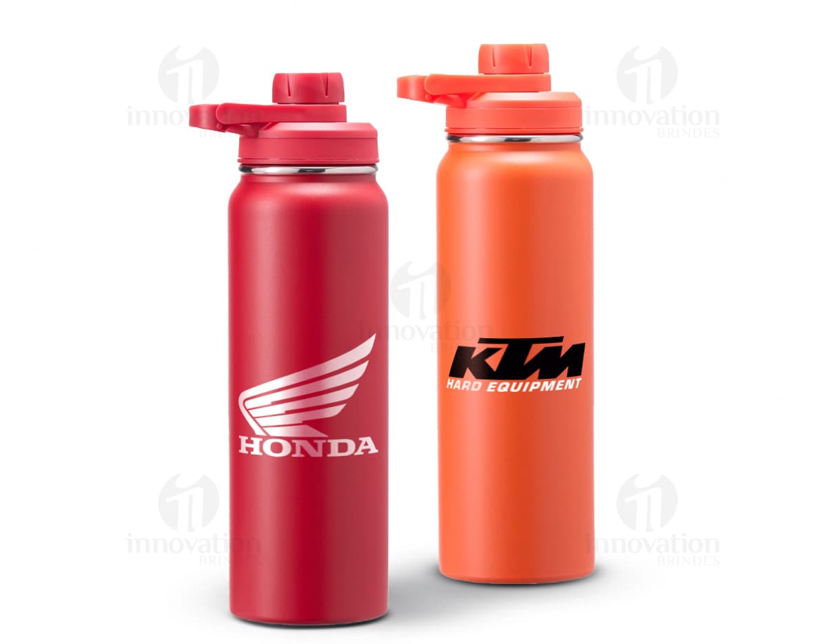 Garrafa térmica de 850ml em inox.