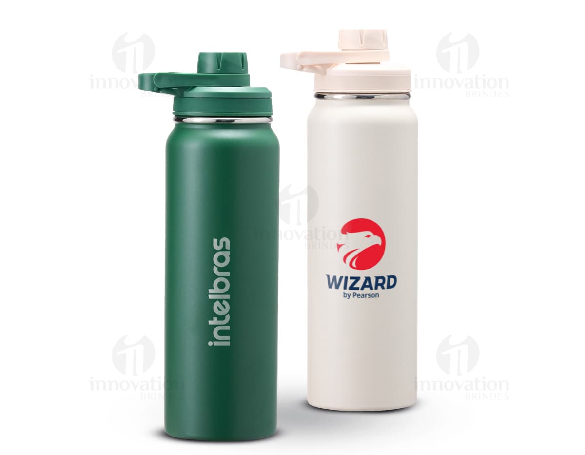 Garrafa térmica de 850ml em inox.