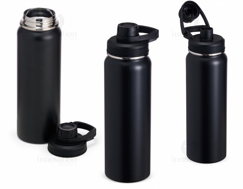 Garrafa térmica de 850ml em inox.