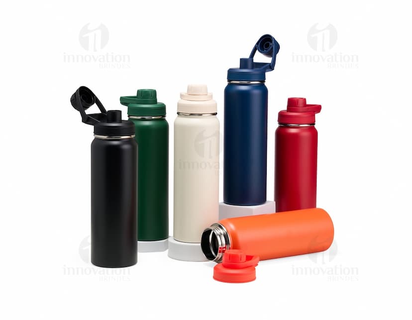 Garrafa térmica de 850ml em inox.