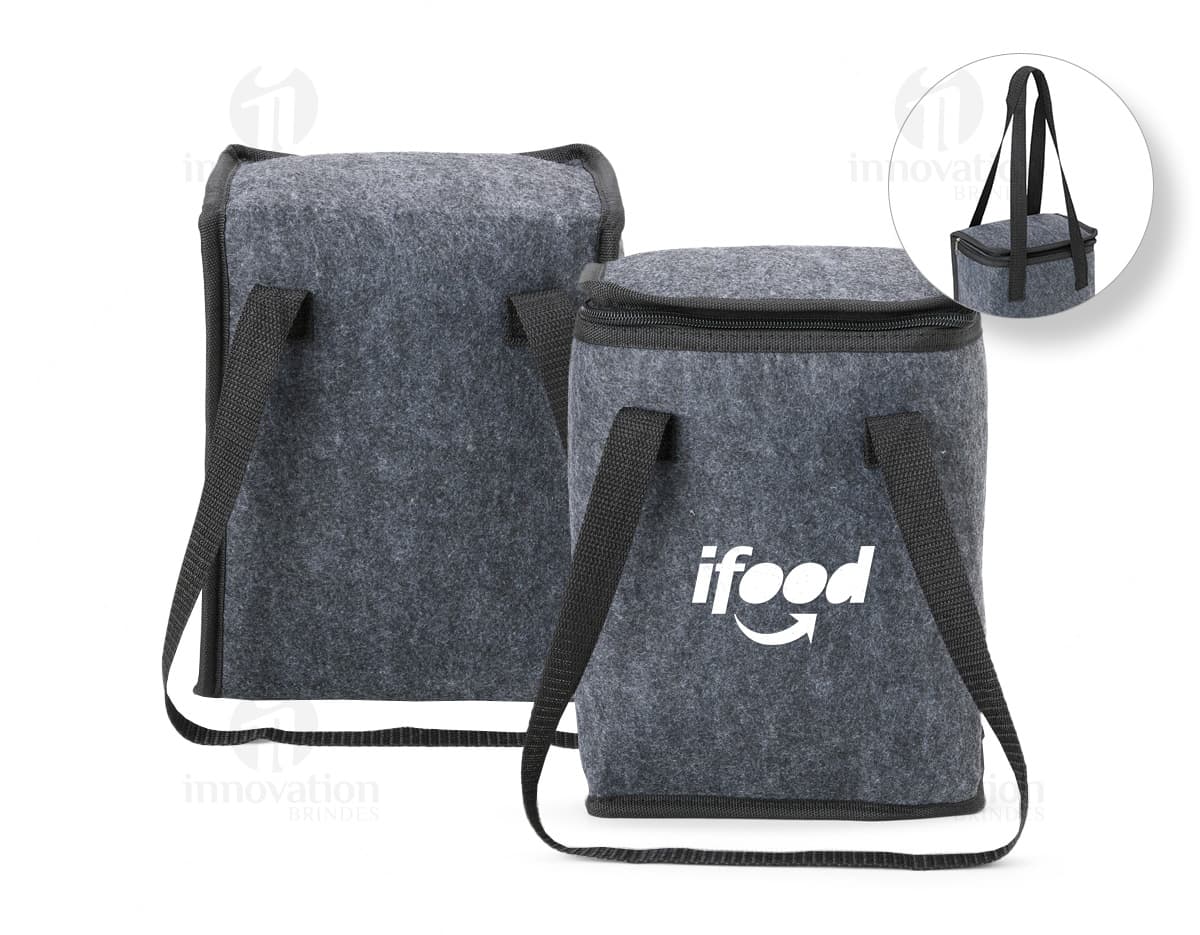 Bolsa Térmica 6,1 Litros em cor azul, com alça de transporte e fechamento em zíper.
